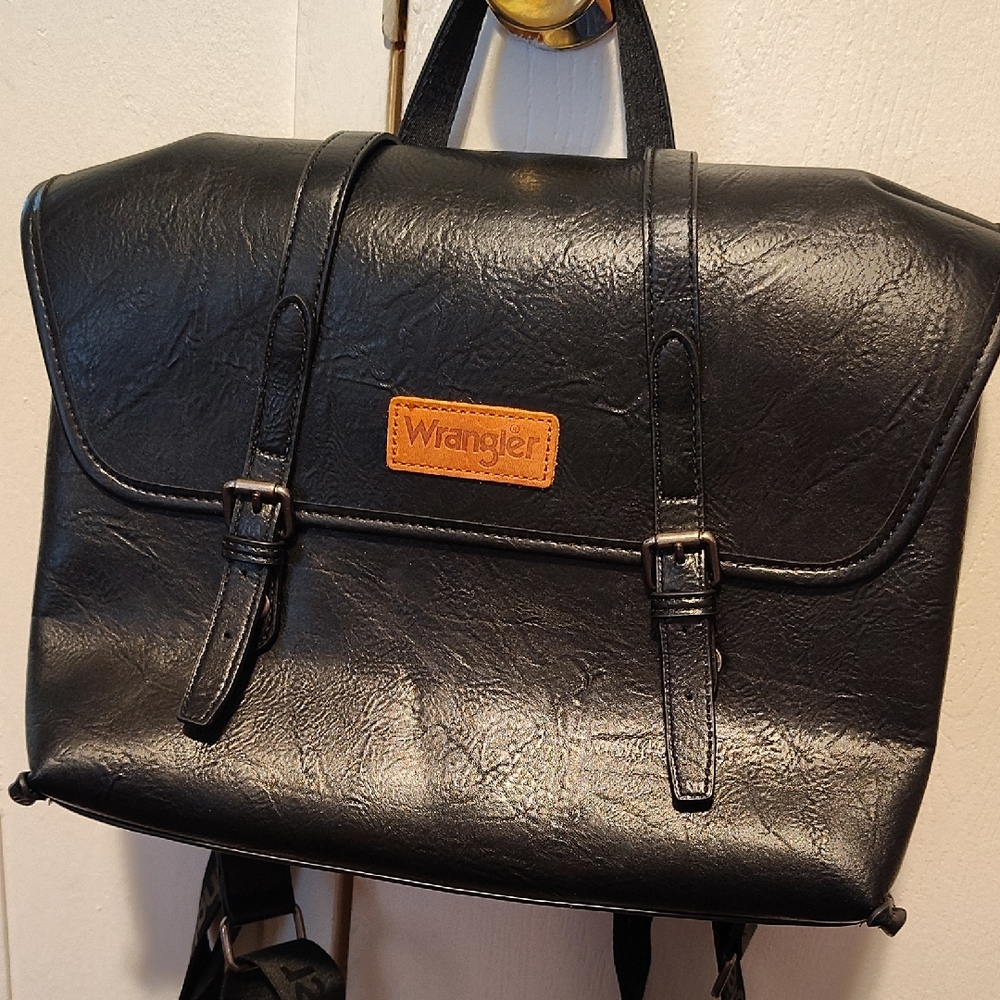 Wrangler Black and Brown Men's Backpack